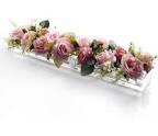Clear Acrylic Flower Vase, Vase for Flower, 18Inch Long Rectangle Decorative Modern Vase, Low Floral Vases Rectangular Floral Centerpiece for Dining Table Weddings Home Decor