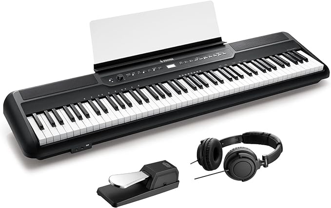 Donner Piano Keyboard 88 Keys, Beginner Digital Keyboard Piano Velocity-Sensitive Keys With headphones