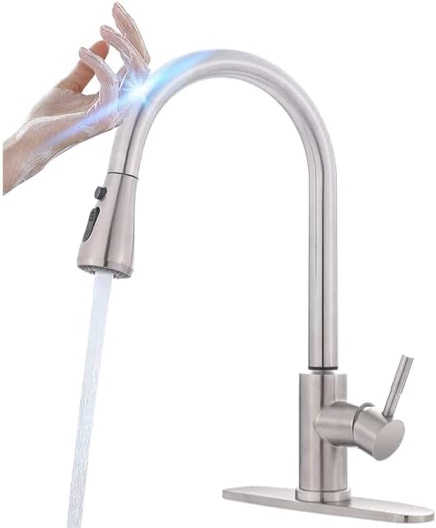 MSTJRY Touch Kitchen Faucet with Pull Down Sprayer, Kitchen Sink Faucets with Pullout Sprayer, Touchless Kitchen Faucet, Stainless Steel Faucets for Kitchen Sinks