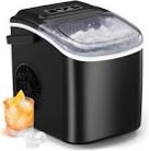 Countertop Ice Maker, 9 Cubes Ready in 6 Mins, 26lbs in 24Hrs, Self-Cleaning Ice Machine with Ice Scoop and Basket, 2 Sizes of Bullet Ice for Home Kitchen Office Bar Party(Black)