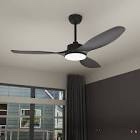 Wozzio Ceiling Fan 52" Ceiling Fans with Lights Remote Control,Black Ceiling Fan 3CCT 22W Dimmable LED Light,3 Reversible Blades,DC Motor 6 Speed Outdoor Ceiling Fan for Bedroom/Patios/Farmhouse