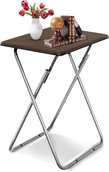 Garden 4 you Portable Folding TV Tray Table TV Dinner Tray with Sturdy MDF,No Assembly Required 15 x 18.9 x 26in (3D)