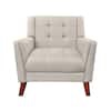 (product similar) Candace Beige Fabric Arm Chair with Tufted Cushions (Set of 1)