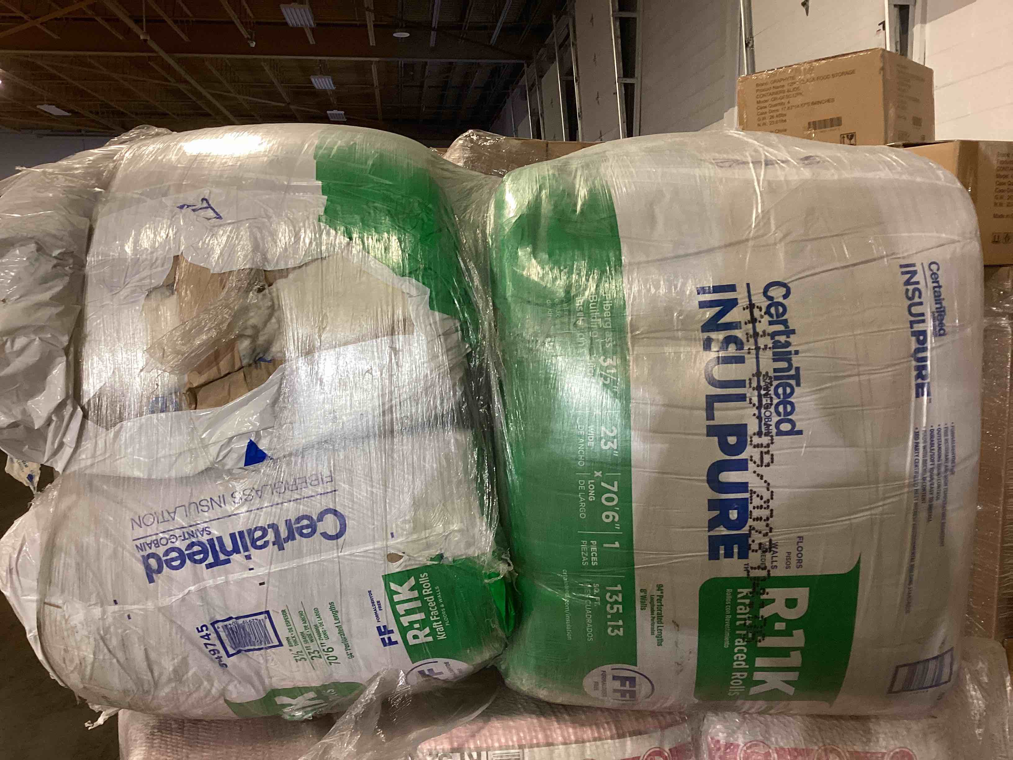 6 rolls r11 23” Kraft faced insulation your bid per roll