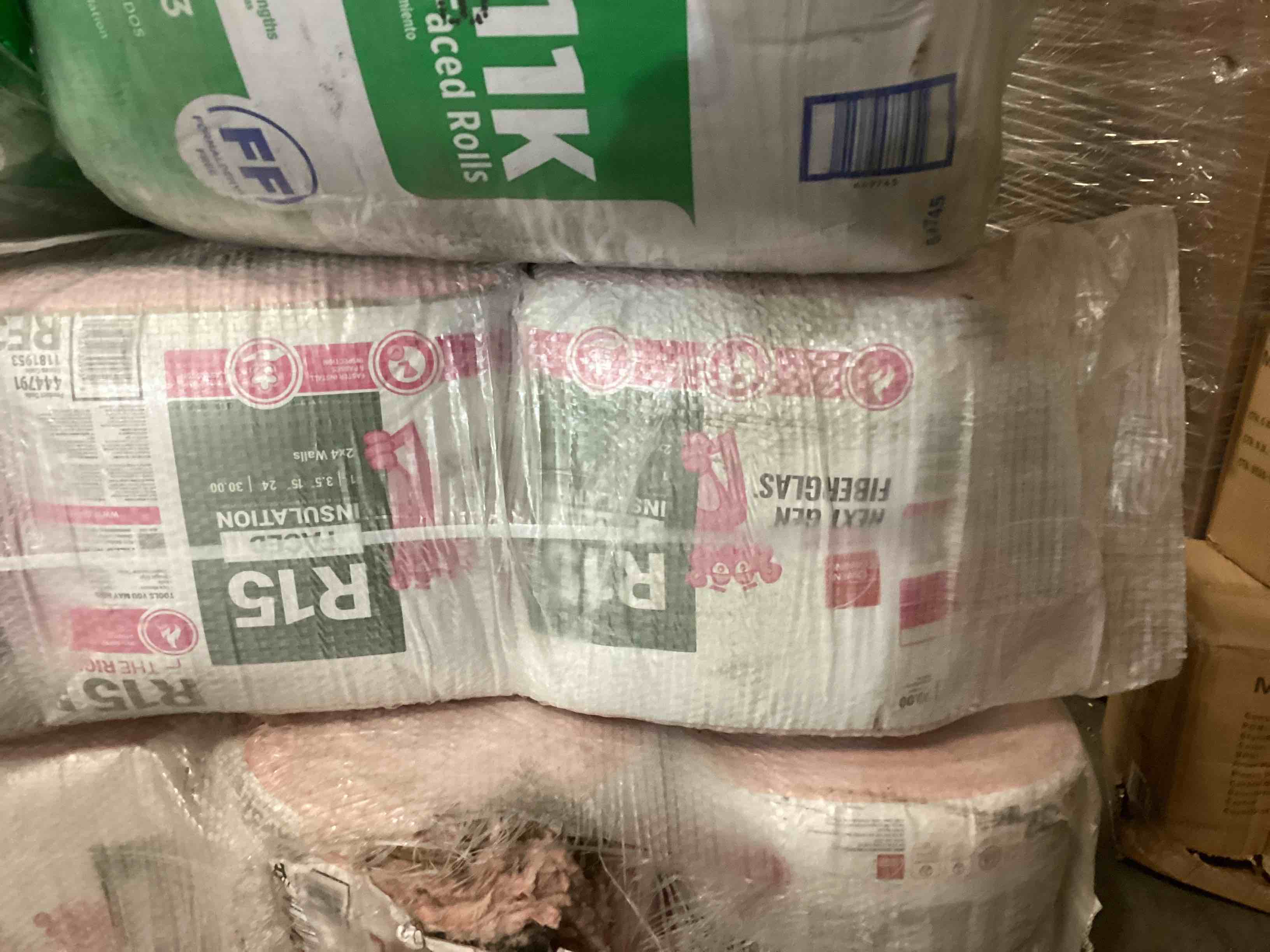 12 rolls r15  15” Kraft faced insulation your bid per roll