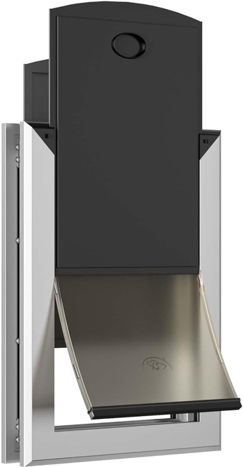 Weatherproof Dog Door with Double Sliding Lock Panel, Energy Efficient Rugged Aluminum Large Dog Door, Easy Installation, Magnetic Flap Heavy Duty Dog Door for Dogs Up to 200lbs