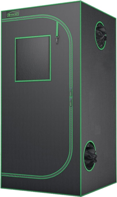 Green Hut 3x3 Grow Tent, 36"x36"x72" Growing Tent with Observation Window and Floor Tray for Hydroponics Indoor Plant Growing 3x3 Grow Room