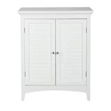 Teamson Home Wooden Bathroom Free Standing Cabinet Unit White ELG-585