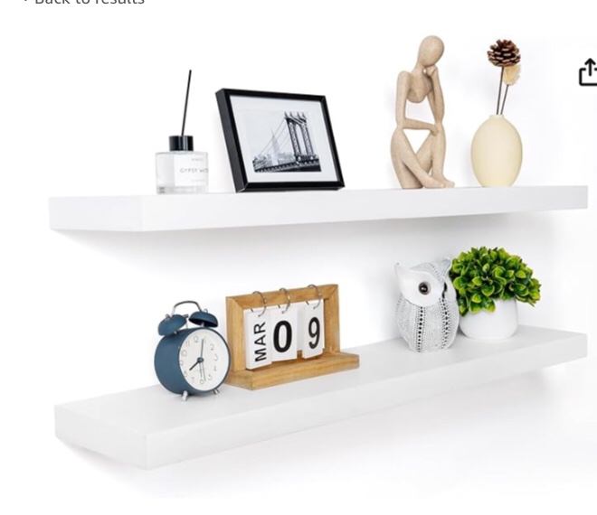 Arceisle Floating Shelves 36 Inch Long,White Set Of 2