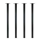 QLLY 24 inch Adjustable Metal Desk Legs, Office Table Furniture Leg Set, 1.5 Inches(38mm) Diameter, Set of 4 (Black)