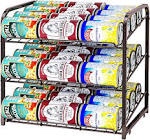 AIYAKA 3 Tier Stackable Can Rack Organizer,for food storage,kitchen cabinets or countertops,Storage for 36 cans,2-piece,Black