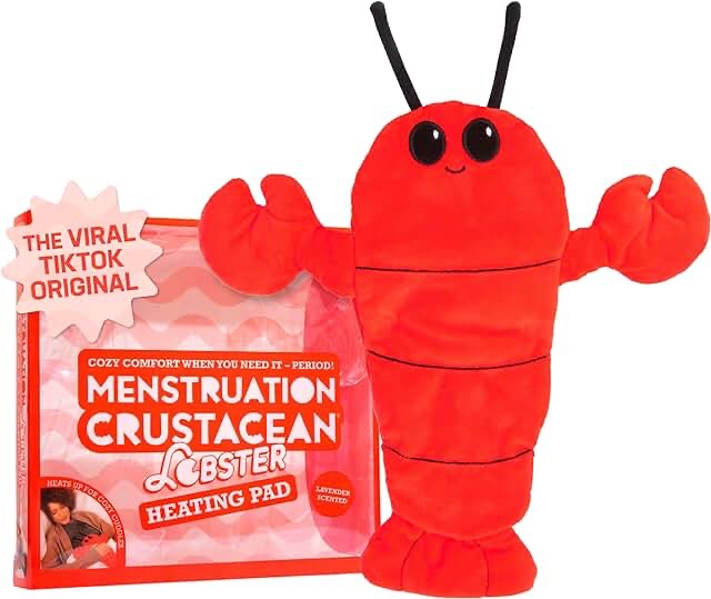 Menstruation Crustacean – Cuddly & Cute 14" Lobster Plush with Lavender Scented Heating Pad – by What Do You Meme?