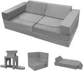 MeMoreCool 10-Piece Kids Couch Sofa, Modular Toddler Couch for Playroom Bedroom, Fold Out Couch Play Couch for Kid Girl Boy, Kids Convertible Sofa Sectional Foam Playset Couch Set, Grey