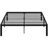 KHD-LT-Q04 Queen Bed Frames No Box Spring Needed, Heavy Duty Metal Platform with Steel Slat, Easy Assembly, 60 in. W, Black, 9 Legs