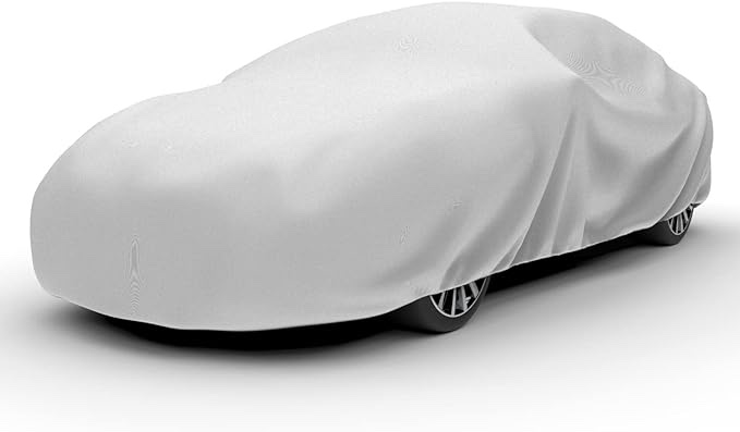 Budge Rain Barrier Car Cover, Outdoor, Water-Resistant, Breathable, Car Cover fits Cars up to 157" , Gray