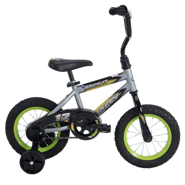 Huffy 12 in. Rock It Kids Bike, for Boys Ages 3 and up Years, Child, Grey Matte and Lime (open box)