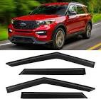 Window Rain Guards Shield for 2020-2023 Ford Explorer 2020 2021 2022 2023, Window Vent Visors Shades Wind Deflectors for 20 21 22 23 Explorer, Tape on Low Profile 2020-2023 Explorer