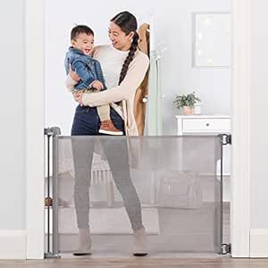 Regalo Extra Wide Retractable Baby Gate, Award Winning Brand, Expands up to 50" wide, Easy Install, includes Installation Template, Locking Indicator