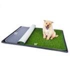 Dewonch Dog Artificial Grass Pad with Tray for Puppy Potty Training, Fake Turf Patch & Washable Pee Pad Pet Loo for Small and Medium Dogs, Indoor or Outdoor Use (Potty System 35.4” x 23.6”)