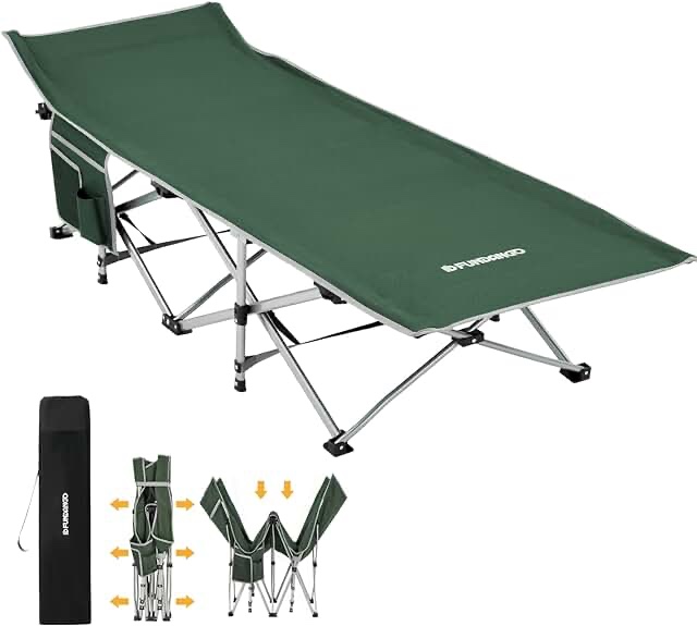 REDCAMP XXL Folding Camping Cot for Adults bs, Large Heavy Duty Extra Wide Sleeping Cots Portable for Camp Office Use, Gray 79''x33.5'' green 