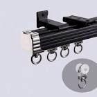 TIPIACE Curtain Single Tracks Heavy-Duty Curtain Rails for Office and Living Room,Ceiling or Wall Mount (Black-Length 159 inches)