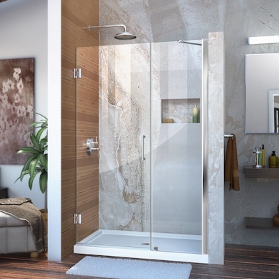 DreamLine Unidoor Chrome 45-in to 46-in W x 72-in H Frameless Hinged Shower Door