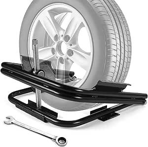BOYISEN Camper Leveler - Light Trailer Tire Leveler Camper Leveling System with Ratchet Wrench, Anti-Slip Swivel Tire Cradle Plates Fits 13in 14in 15in Wheel Size, Support 3,000-3,500 LBS