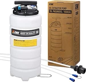 EWK Patented 15L Pneumatic/Manual Oil Extractor Change Pump for Automotive Fluids Vacuum Evacuation