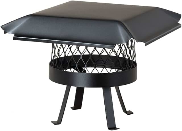 Draft King CBO2020 Bolt On Black Galvanized Steel Single Flue Chimney Cap, 20" x 20"