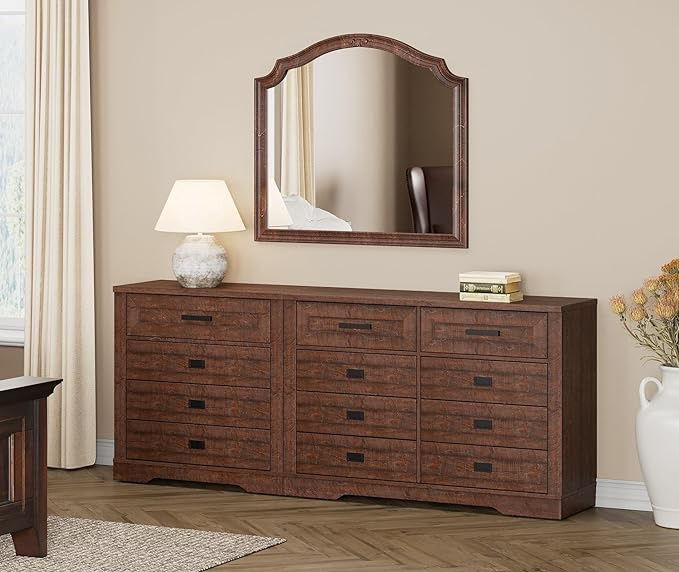 12 dresser drawer rustic brown 
