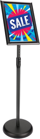 Double sided floor poster display stand