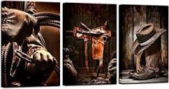 yeilnm 3 piece American…cowboy decoration artwork  boots and hat