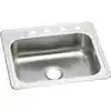 Glacier Bay single bowl kitchen sink, 22 inches and width by 25 inches in length by 6 inches deep