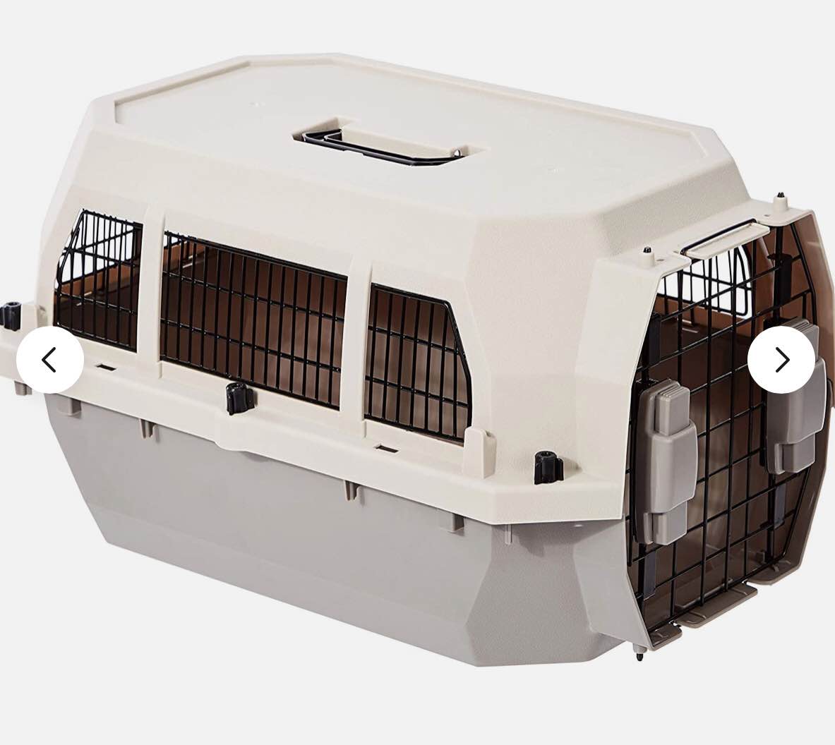 Amazon Basics Pet Carrier Kennel With Metal Wire Ventilation, 23-Inch