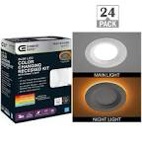 slim led color changing recessed kit with night light 3 in 1