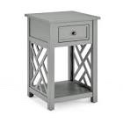 Coventry Wood End Table with Drawer and Shelf, Gray