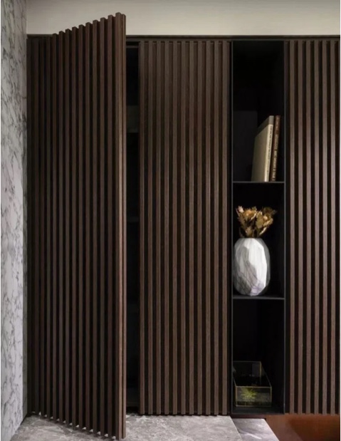 106" L x 5.75" W Shiplap Wood Wall Paneling, 3D Slat Wood Wall Panels (Set of 4) (Set of 4)