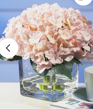 Silk Hydrangea Floral Arrangement in Vase
