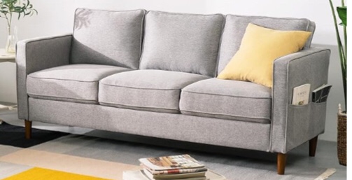 Mellow HANA Modern Linen Fabric Loveseat / Sofa / Couch with Armrest ...