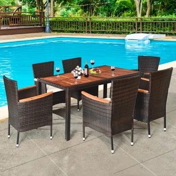 (box 1 of 3 incomplete) Rectangular 6 -Person 59.5" Long Dining Set with Cushions