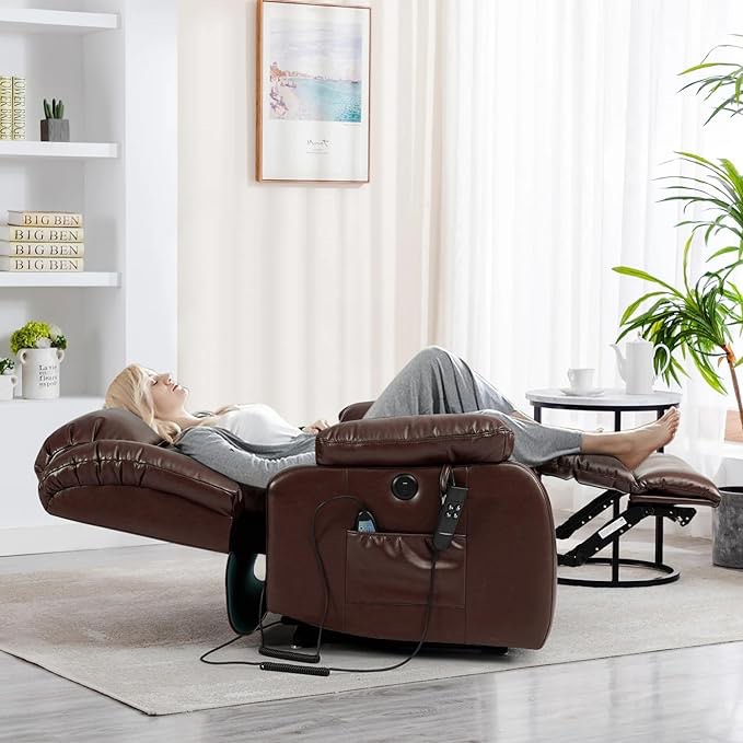 ASHOMELI Infinite Position Dual Motor Large Power Lift Recliner Chair with Massage and Heating *incomplete,box 1/2 only* *similar to stock photo* 