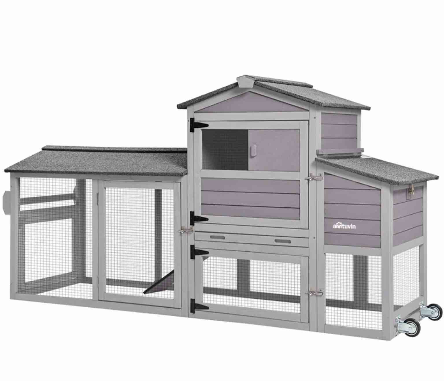 Aivituvin 80in Chicken Coop Extension Design Wooden Hen House Poultry Cage AIR61 (incomplete box 1 of 2 only)