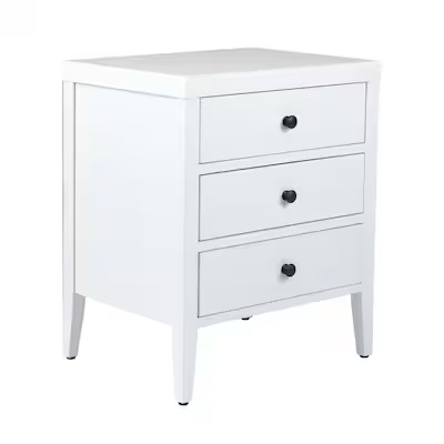 East at Main 19-in W x 25-in H White Wood Modern End Table Fully Assembled