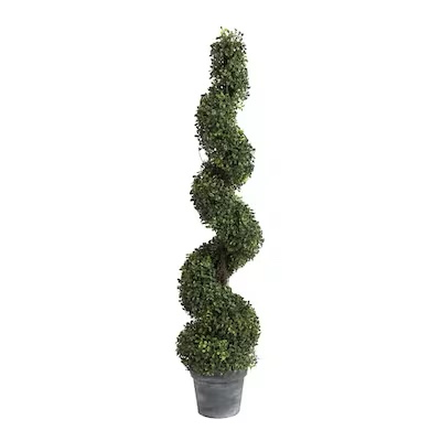 A&B Home 48-in Green/Gray Indoor/Outdoor Boxwood Artificial Plant