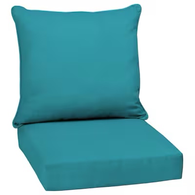Arden Selections 24-in x 24-in 2-Piece Lake Blue Leala Deep Seat Patio Chair Cushion
