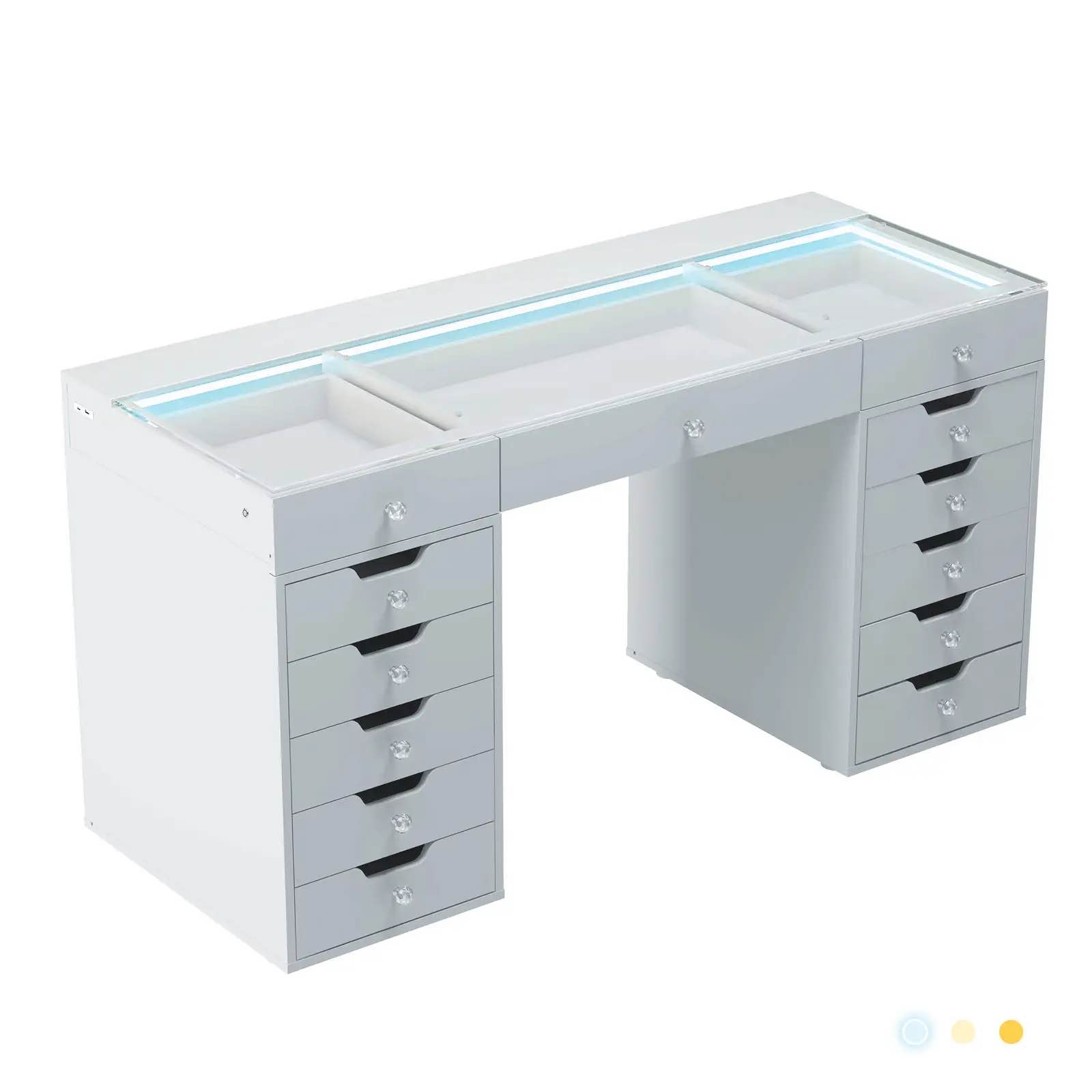 VANITII Eva Vanity Desk - 13 Storage Drawers ( Missing Box 1 ) 