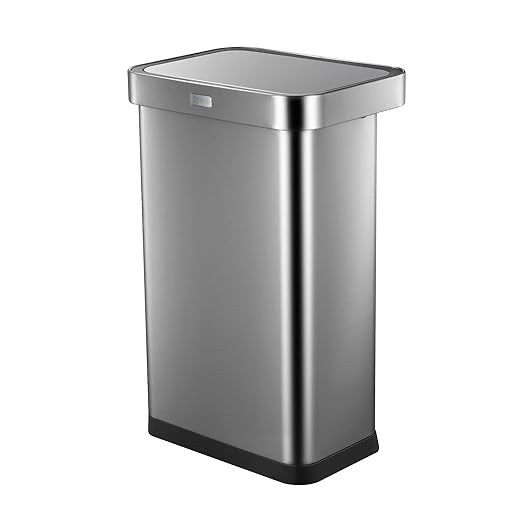 50L/13 Gallon Touchless Rectangular Sensor Trash can with lid, Big Capacity and Slim Saving Space Design for kithen, Office, Bedroom etc.