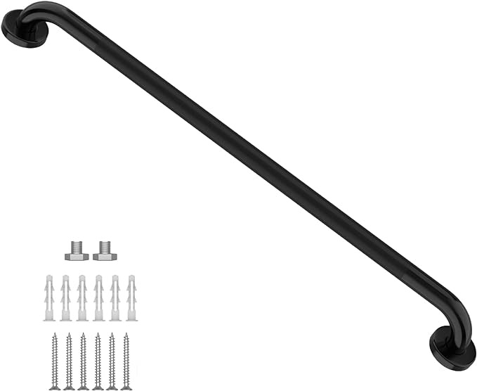 Gold Shower Grab Bar w/Anti-Slip Knurled Grip 36 Inch, Zepolu Wall Mounted Stainless Steel Bath Grab Bar,Safety Balanced Handrail, Handicap Injury Elderly Senior Assist Support Textured Handle 36 Inch Gold