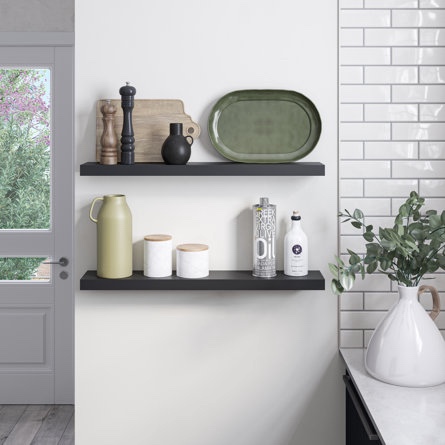 Miami 36" W x 8" D Floating Shelves with Invisible Wall Mount Brackets