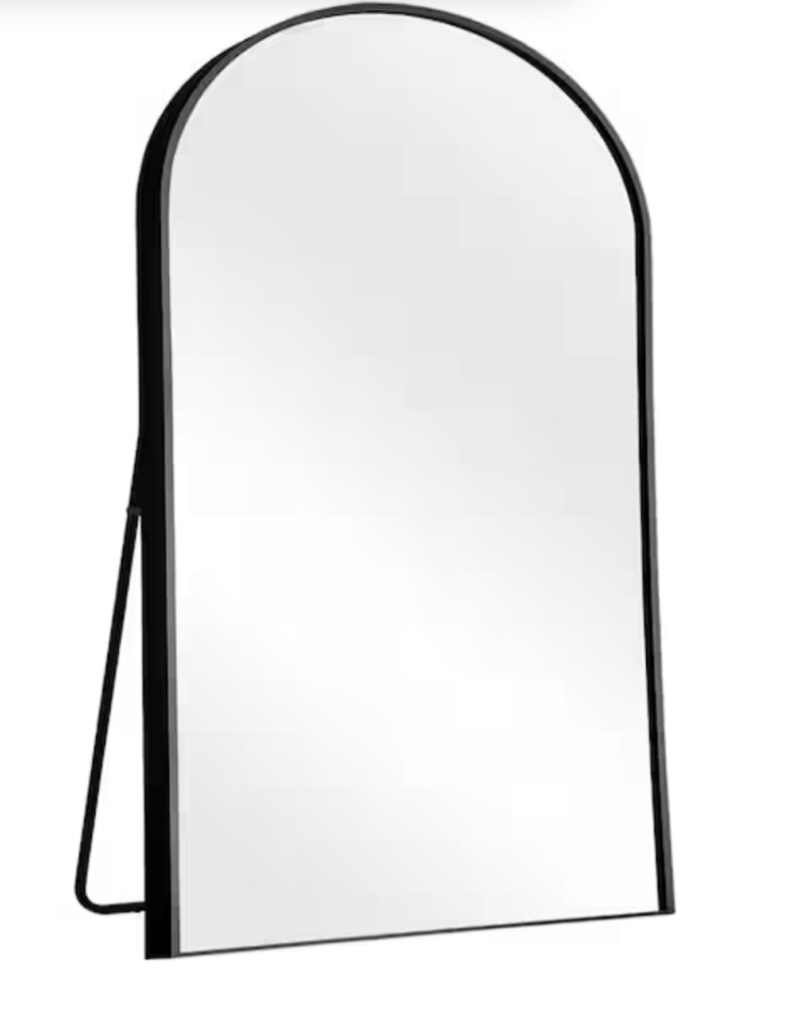 71 in. x 32 in. Modern Arch Metal Framed Black Full-Length Floor Standing Mirror